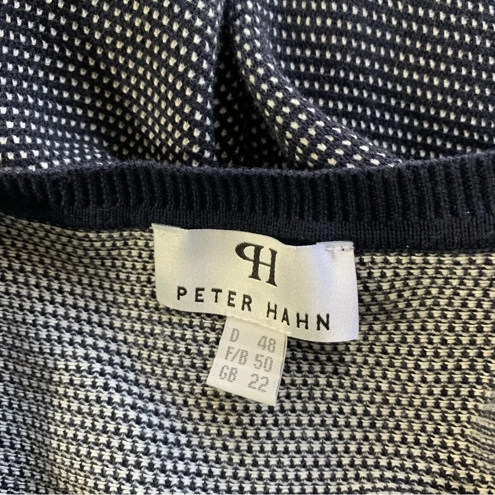 Peter Hahn Women's Knit Jumper Navy White Mix Long Sleeve Pullover Casual UK 22 - Picture 9 of 15